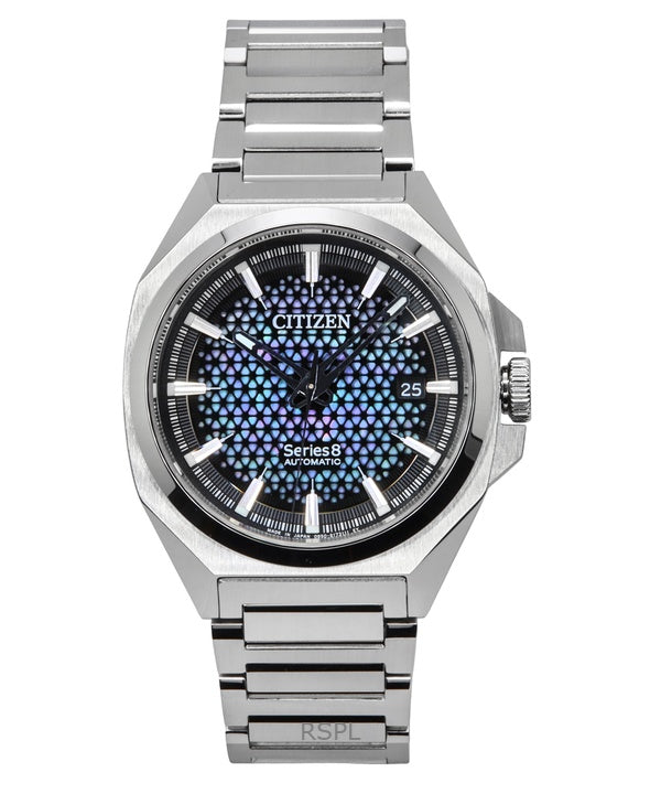 Citizen Series 8 ruostumattomasta teräksestä valmistettu sininen ja musta kellotaulu automaattinen NA1010-84X 100M miesten kello