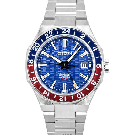 Citizen Series 8 880 GMT ruostumattomasta teräksestä valmistettu sininen kellotaulu automaattinen NB6030-59L 100M miesten kello