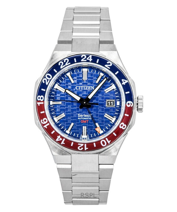 Citizen Series 8 880 GMT ruostumattomasta teräksestä valmistettu sininen kellotaulu automaattinen NB6030-59L 100M miesten kello