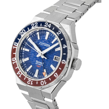 Citizen Series 8 880 GMT ruostumattomasta teräksestä valmistettu sininen kellotaulu automaattinen NB6030-59L 100M miesten kello