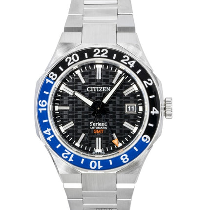 Citizen Series 8 GMT ruostumattomasta teräksestä valmistettu musta kellotaulu automaattinen NB6031-56E 100M miesten kello
