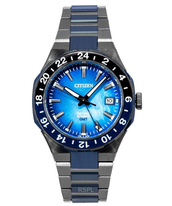 Citizen Series 8 880 Limited Edition GMT ruostumattomasta teräksestä valmistettu sininen helmiäinen automaattinen NB6036-52N 100M miesten kello