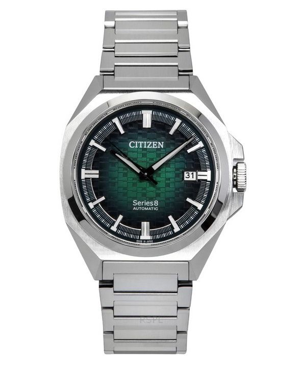Citizen Series 8 ruostumattomasta teräksestä valmistettu vihreä kellotaulu, automaattinen NB6050-51W 100M miesten kello