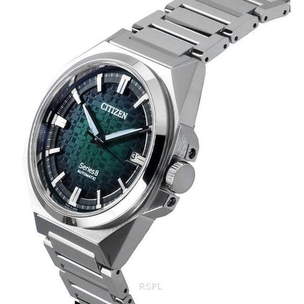 Citizen Series 8 ruostumattomasta teräksestä valmistettu vihreä kellotaulu, automaattinen NB6050-51W 100M miesten kello