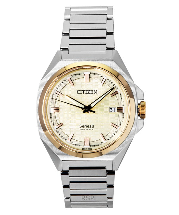 Citizen Series 8 831 ruostumattomasta teräksestä valmistettu samppanjanvärinen automaattinen NB6059-57P 100M miesten kello
