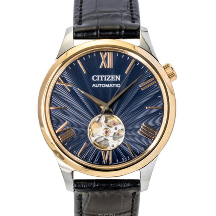 Citizen NH9136-02L automaattinen nahkaranneke, avoin sydän, sininen kellotaulu, miesten kello
