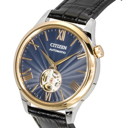Citizen NH9136-02L automaattinen nahkaranneke, avoin sydän, sininen kellotaulu, miesten kello