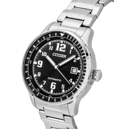 Citizen Urban Military ruostumattomasta teräksestä valmistettu musta kellotaulu automaattinen NJ0190-51E 100M miesten kello