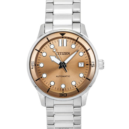 Citizen ruostumattomasta teräksestä valmistettu pronssinen kellotaulu automaattinen NJ0191-83X 100M miesten kello