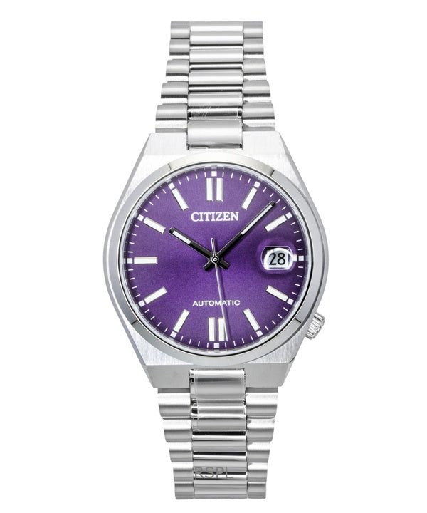 Citizen Tsuyosa ruostumattomasta teräksestä valmistettu Sunray Purple Dial -automaattinen NJ0200-50W miesten kello