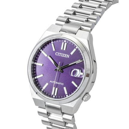 Citizen Tsuyosa ruostumattomasta teräksestä valmistettu Sunray Purple Dial -automaattinen NJ0200-50W miesten kello
