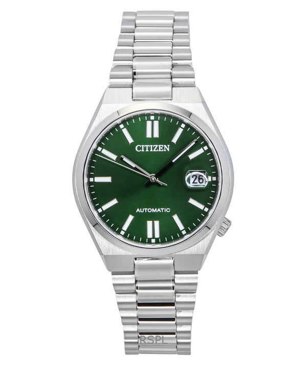 Citizen Tsuyosa ruostumattomasta teräksestä valmistettu vihreä kellotaulu automaattinen NJ0200-50X unisex-kello
