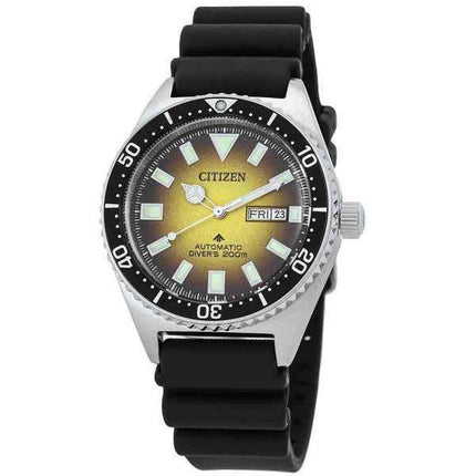 Citizen Promaster merikumihihna, keltainen kellotaulu, automaattinen sukeltaja NY0120-01X 200M miesten kello