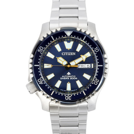 Citizen Promaster ruostumattomasta teräksestä valmistettu sininen kellotaulu automaattinen sukeltaja NY0166-60L 200M miesten kello