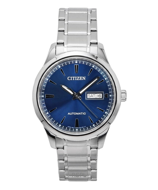 Citizen NY4058-79L ruostumattomasta teräksestä valmistettu sininen kellotaulu automaattinen miesten kello