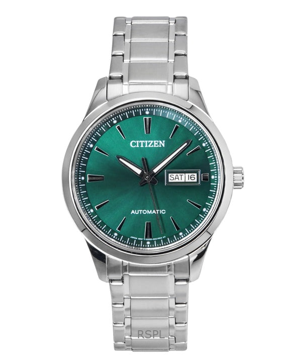 Citizen NY4058-79X ruostumattomasta teräksestä valmistettu vihreä kellotaulu automaattinen miesten kello