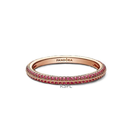 Pandora Me Red Pave -sormus 14 karaatin ruusukullalla P-189679C02-54 naisille