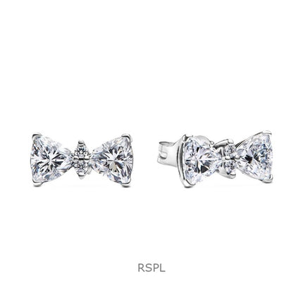 Pandora Sparkle Bow -nappikorvakoru kirkkaalla kuutiometrisellä zirkonialla P-293506C01 naisille