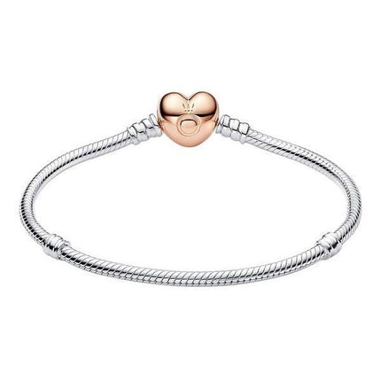 Pandora Moments Heart Clasp -käärmeketjuranneke 580719-17 naisille