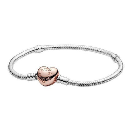 Pandora Moments Heart Clasp -käärmeketjuranneke 580719-17 naisille