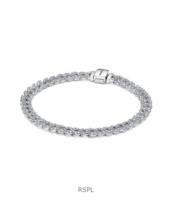 Pandora Timeless Pave Cuban -ketjurannekoru kirkkaalla kuutiomaisella zirkonialla P-593008C01-18 naisille