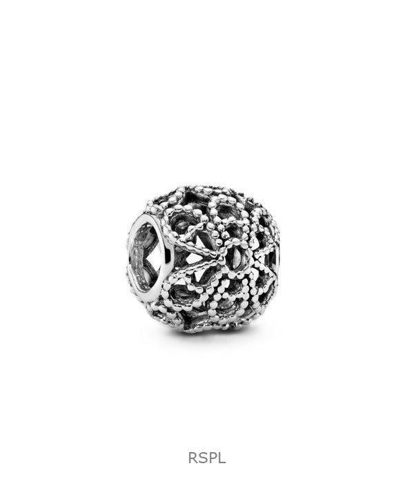 Pandora Openwork Flower Charm Clear Helmet Naisille P-791282