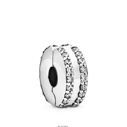 Pandora Sterling-hopeahela kirkkaalla kuutiometrillä zirkoniakorulla P-798422C01 naisille