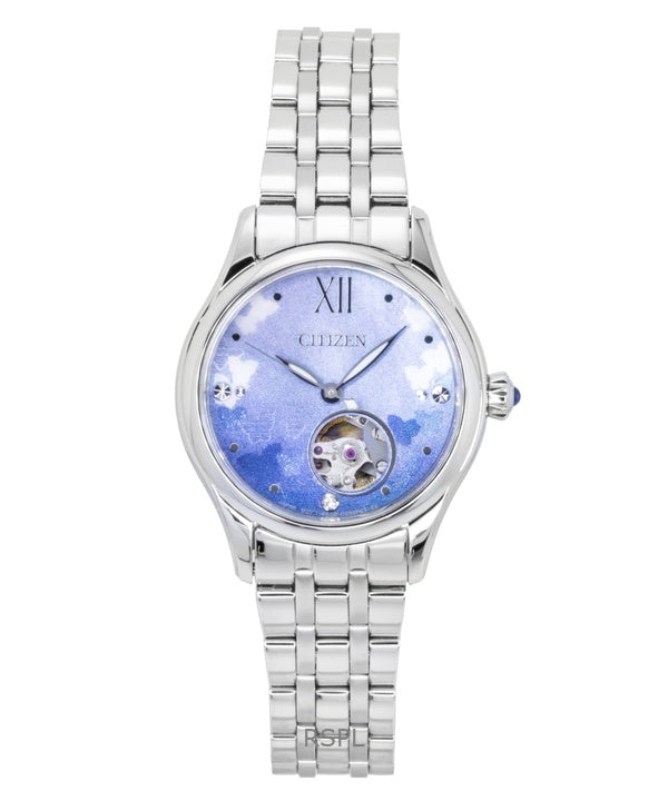 Citizen Limited Edition ruostumattomasta teräksestä valmistettu avosydänkuvioinen vaaleansininen kellotaulu, automaattinen PR1040-88N naisten kello