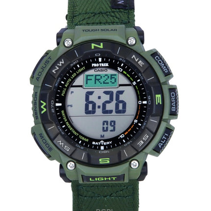 Casio Pro Trek Climber Line digitaalinen kangasranneke aurinkokennon näytöllä PRG-340B-3 100M miesten kello