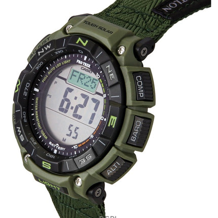 Casio Pro Trek Climber Line digitaalinen kangasranneke aurinkokennon näytöllä PRG-340B-3 100M miesten kello