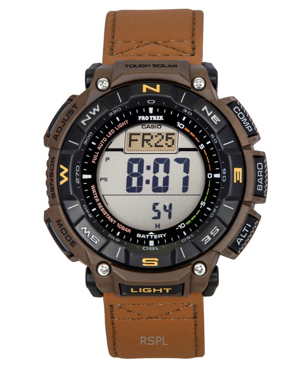 Casio Pro Trek Climber Line digitaalinen nahkaranneke aurinkokennon näytöllä PRG-340L-5 100M miesten kello