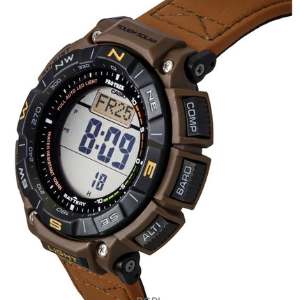 Casio Pro Trek Climber Line digitaalinen nahkaranneke aurinkokennon näytöllä PRG-340L-5 100M miesten kello