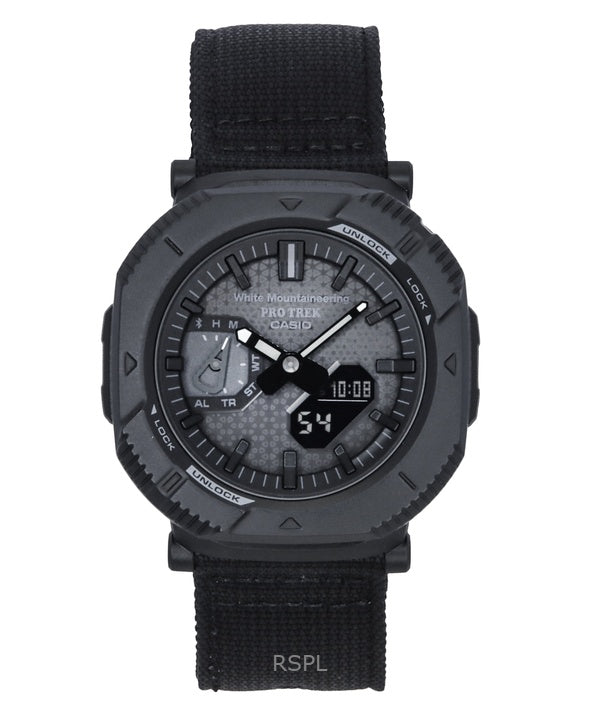 Casio Pro Trek analoginen digitaalinen valkoinen vuorikiipeilymusta kellotaulu aurinkokello PRJ-B001WM-1 100M miesten kello