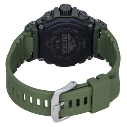 Casio Pro Trek analoginen digitaalinen biopohjainen hartsiranneke, valkoinen kellotaulu, aurinkokenno, PRW-61LD-3 100M miesten kello