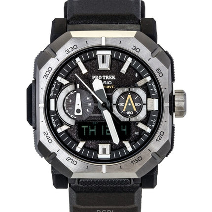 Casio Pro Trek analoginen digitaalinen älypuhelinlinkki musta kumiranneke musta kellotaulu aurinkokennolla PRW-B1000-1 100M miesten kello