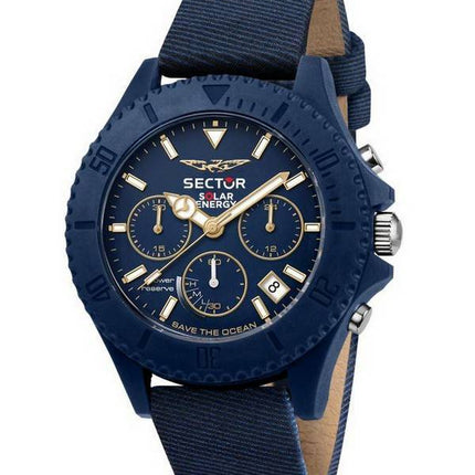 Sector Save The Ocean Kronografi Sininen Matta Kellotaulu Kvartsi R3271739001 Miesten kello