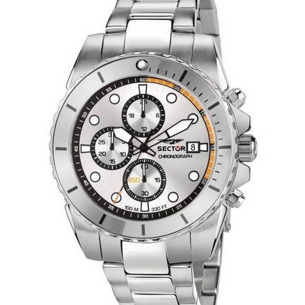 Sector 450 Chronograph Silver Sunray kellotaulu ruostumattomasta teräksestä kvartsi R3273776004 100M miesten kello