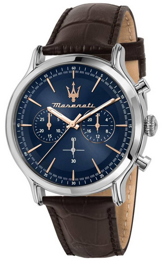 Maserati Traguardo Chronograph musta kellotaulu ruostumattomasta teräksestä valmistettu kvartsi R8873612042 100M miesten kello