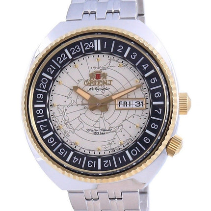 Orient World Map Revival ruostumattomasta teräksestä valmistetun automaattisen sukeltajan RA-AA0E01S19B 200M miesten kello