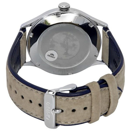 Orient Bambino Version 4 Klassinen mokkanahkahihna tummansininen kellotaulu automaattinen RA-AC0P02L10B miesten kello
