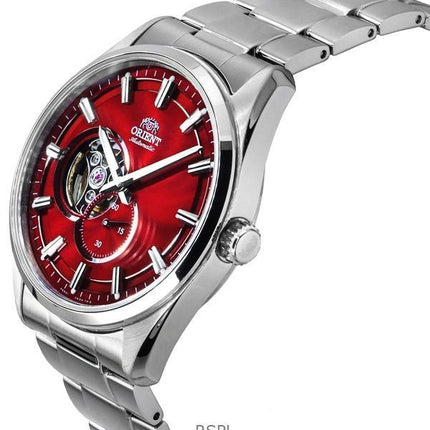 Orient Classic Contemporary ruostumattomasta teräksestä valmistettu punainen avoin sydänkello, automaattinen RA-AR0010R miesten