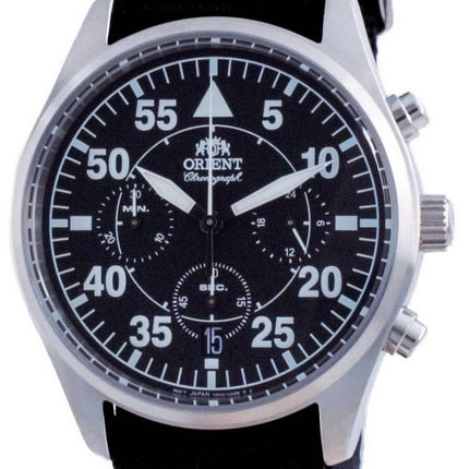 Orient Sports Flight Style Chronograph musta soittaa kvartsi RA-KV0502B10B miesten kello