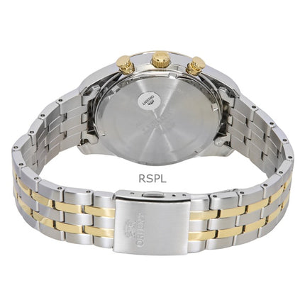 Orient Contemporary Chronograph kaksisävyinen ruostumattomasta teräksestä valmistettu valkoinen kellotaulu kvartsi RA-TX0302S miesten kello