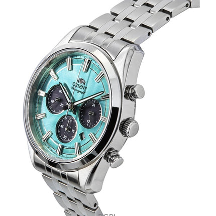 Orient Contemporary Chronograph ruostumattomasta teräksestä valmistettu taivaansininen kellotaulu kvartsi RA-TX0304L miesten kello