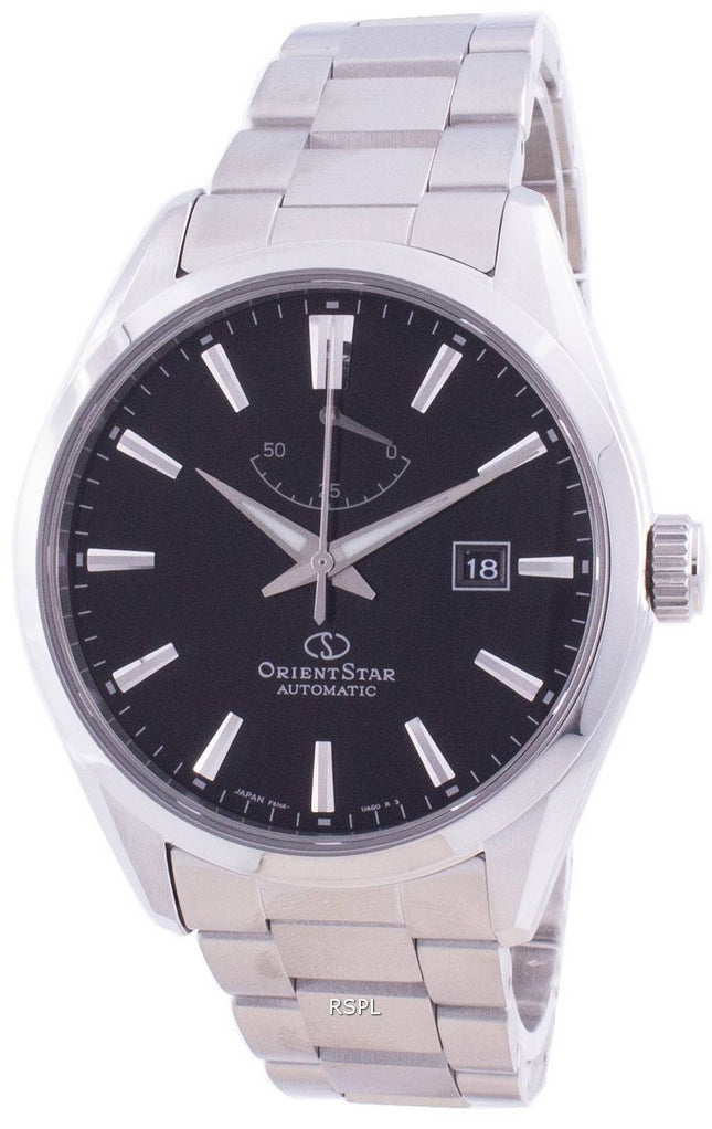 Orient Star Basic Date Japanin valmistama musta soittaa automaattista RE-AU0402B00B miesten kelloa