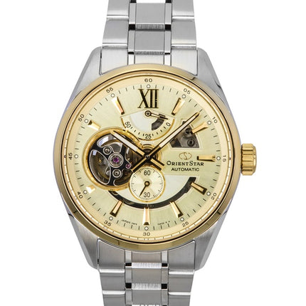 Orient Star Contemporary ruostumattomasta teräksestä valmistettu luuranko samppanjakelloautomaatti RE-AV0124G 100M miesten kello