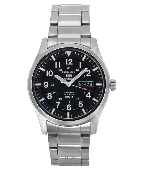 Kunnostettu Seiko 5 Sports mustalla taululla automaattinen SNZG13K1 miesten kello