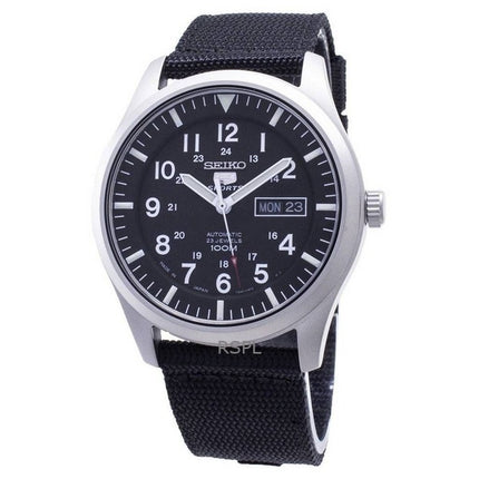 Kunnostettu Seiko mustalla soittamalla automaattinen urheilullinen SNZG15J1 miesten kello