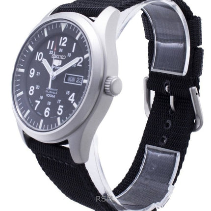 Kunnostettu Seiko mustalla soittamalla automaattinen urheilullinen SNZG15J1 miesten kello