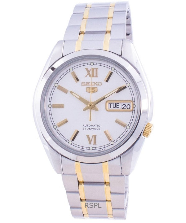 Kunnostettu Seiko 5 valkoinen kellotaulu automaattinen SNKL57K1 miesten kello